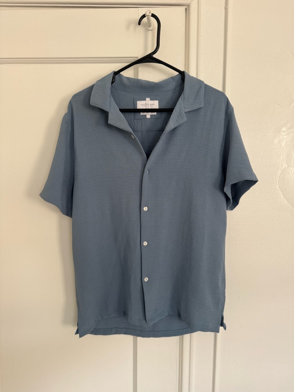 Cactus Dusty Blue Short Sleeve Button-Down Shirt